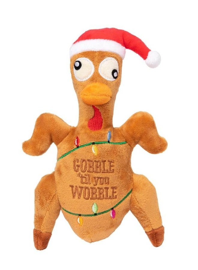 Fuzzyard Gobble 'Til You Wobble Turkey Dog Toy Christmas Plush w/Squeaker Washable
