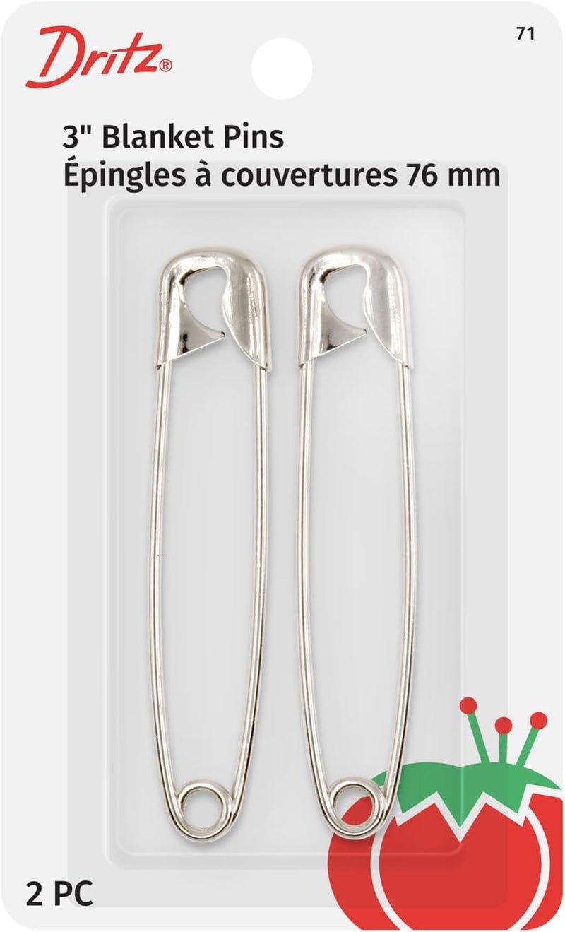 Dritz Dritz 71 Blanket Pins 2Count Nickel 3Inch  - Image 1