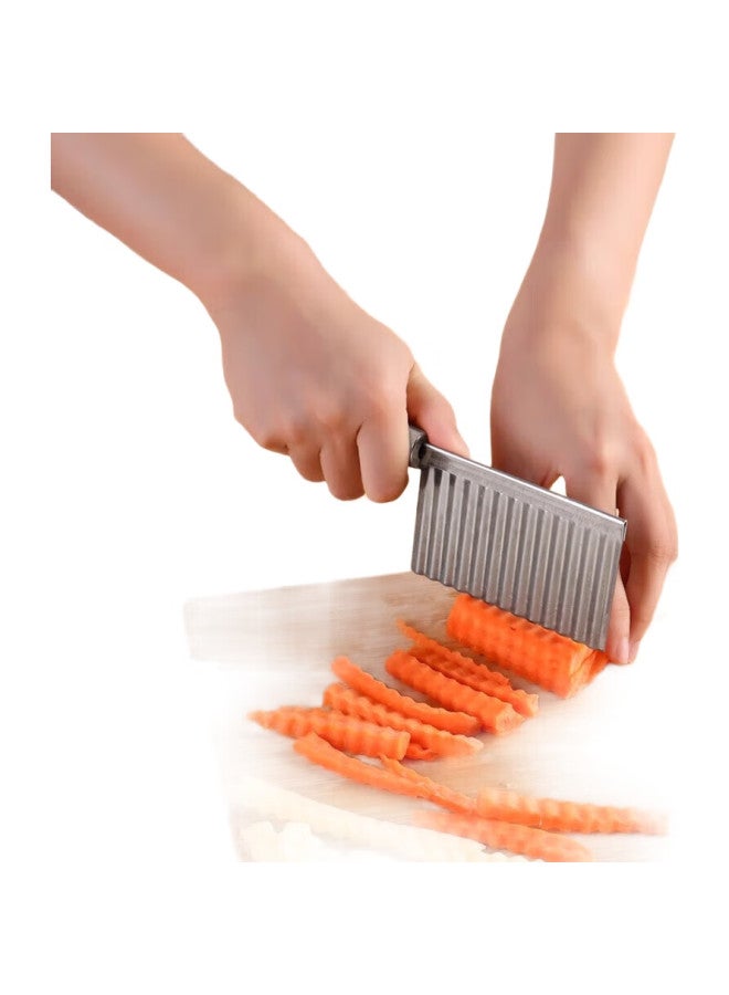 Dipple سكين ديوبر المصنوعة من الفولاذ المقاوم للصدأ المموج، قاطع بطاطس متعدد الوظائف، آلة تقطيع البطاطس، أداة تقطيع الخضار في المطبخ - Image 1