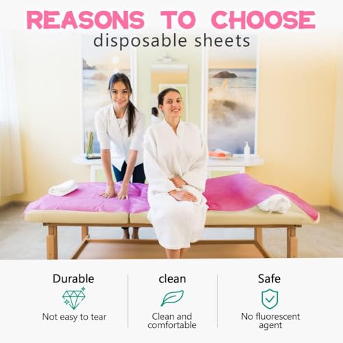 KUDIZE Disposable Non-Woven Bed Sheet (42 x 80 Inch) for Hospital, Hotel, Clinic, Spa, Travelling, Saloon, Saunas, Tattoo and Outing for Man, Woman, Elderly and Baby Care. (Pink, Pack Of-10) - Image 4