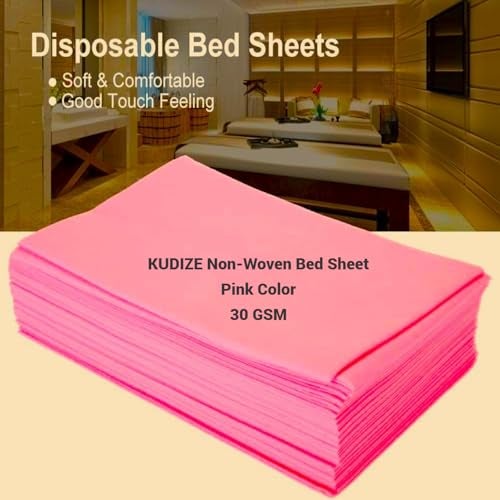 KUDIZE Disposable Non-Woven Bed Sheet (42 x 80 Inch) for Hospital, Hotel, Clinic, Spa, Travelling, Saloon, Saunas, Tattoo and Outing for Man, Woman, Elderly and Baby Care. (Pink, Pack Of-10) - Image 3