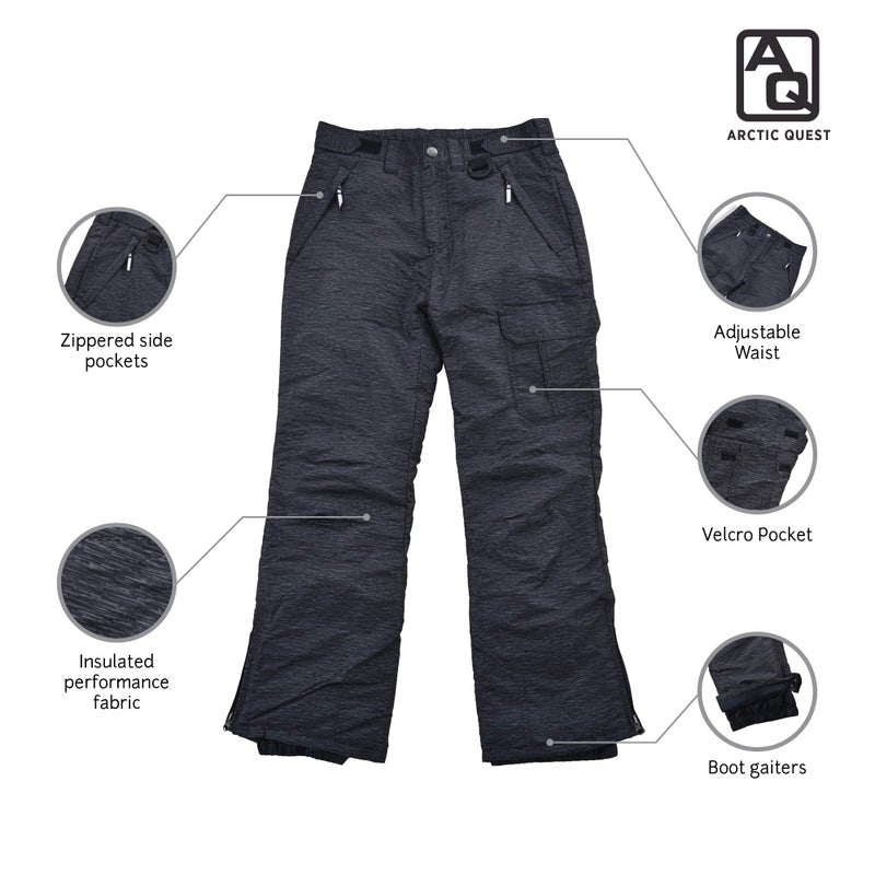 Arctic Quest Insulated Ski and Snow Pants for Boys and Girls, Water Resistant Trousers for Kids Lime Green - Image 5