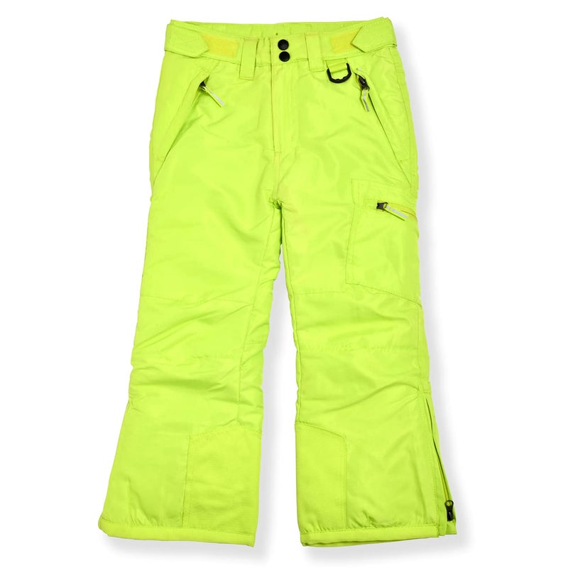 Arctic Quest Insulated Ski and Snow Pants for Boys and Girls, Water Resistant Trousers for Kids Lime Green - Image 1