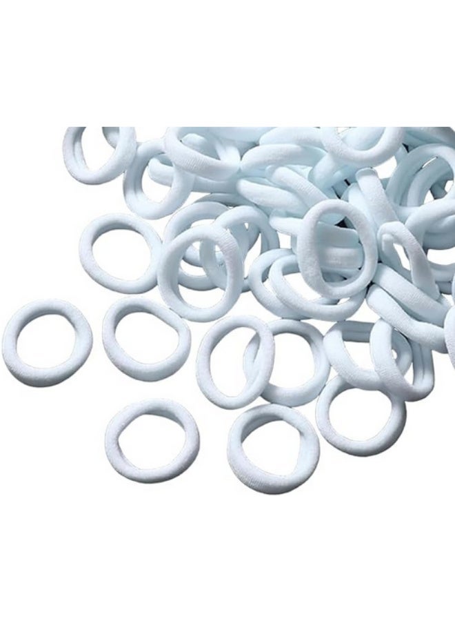 Mini White Rubber Hair Bands (Elastics) for Girls' Ponytails and Braids - Image 4