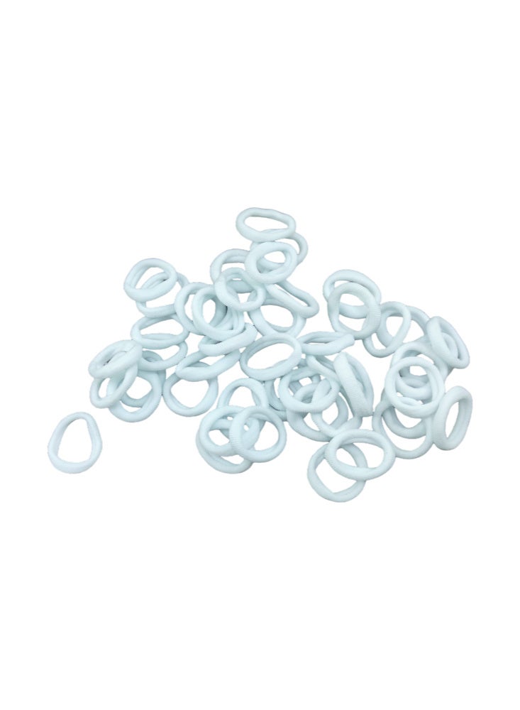 Mini White Rubber Hair Bands (Elastics) for Girls' Ponytails and Braids - Image 3