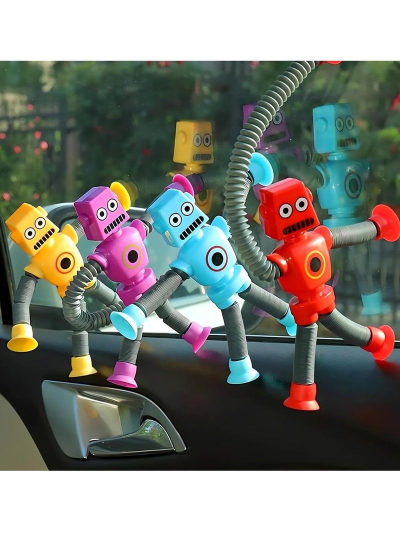 MAGIC VAULT - Pop Tubes | 4Pcs LED Telescopic suction cup Robot | Fidget Pop Tubes | Shape Changing Robot Toys | Skills & Creative Learning, Autism Sensory for Autistic Children, Party Favors Boy Girl Gifts - Image 1