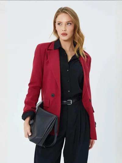 ميكسراي بليزر ميكسراي بأزرار وأكمام طويلة