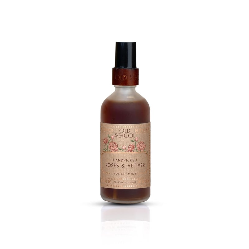 Old School Rituals Handpicked Roses Vetiver Face Toner Mist Instant Hydration Pore Tightening Glow Enhancer Refreshes Soothes Revitalizes Skin 100ml - Image 1