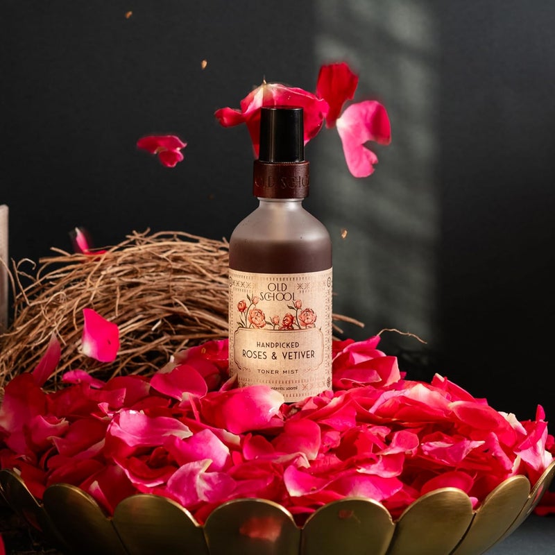 Old School Rituals Handpicked Roses Vetiver Face Toner Mist Instant Hydration Pore Tightening Glow Enhancer Refreshes Soothes Revitalizes Skin 100ml - Image 2