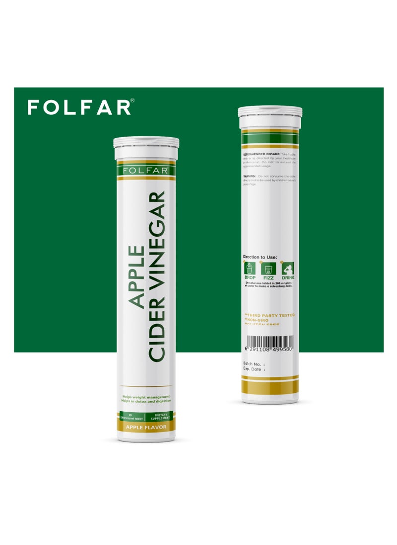 Folfar Apple Cider Vinegar Effervescent Tablets with Vitamin B12- Pack of 4 Tablets  - Image 3