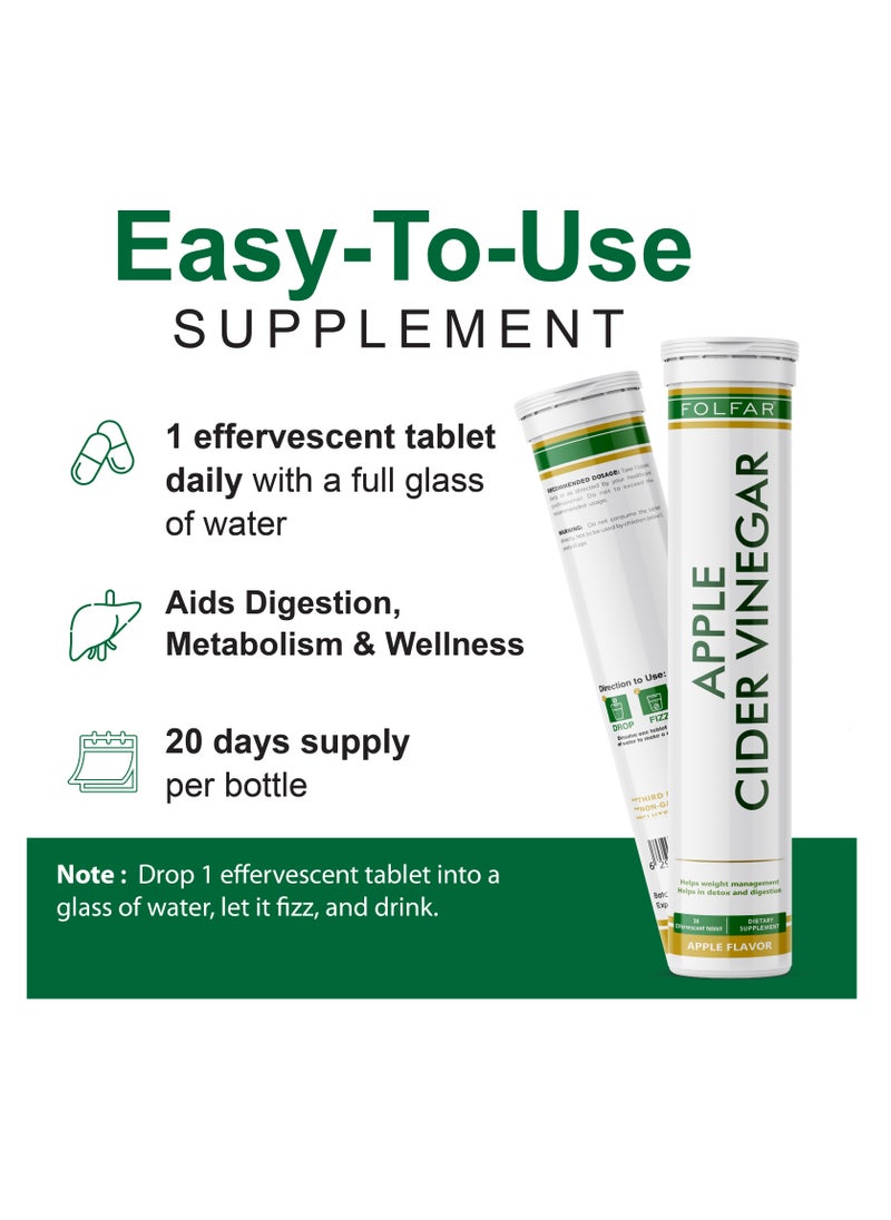 Folfar Apple Cider Vinegar Effervescent Tablets with Vitamin B12- Pack of 4 Tablets  - Image 5