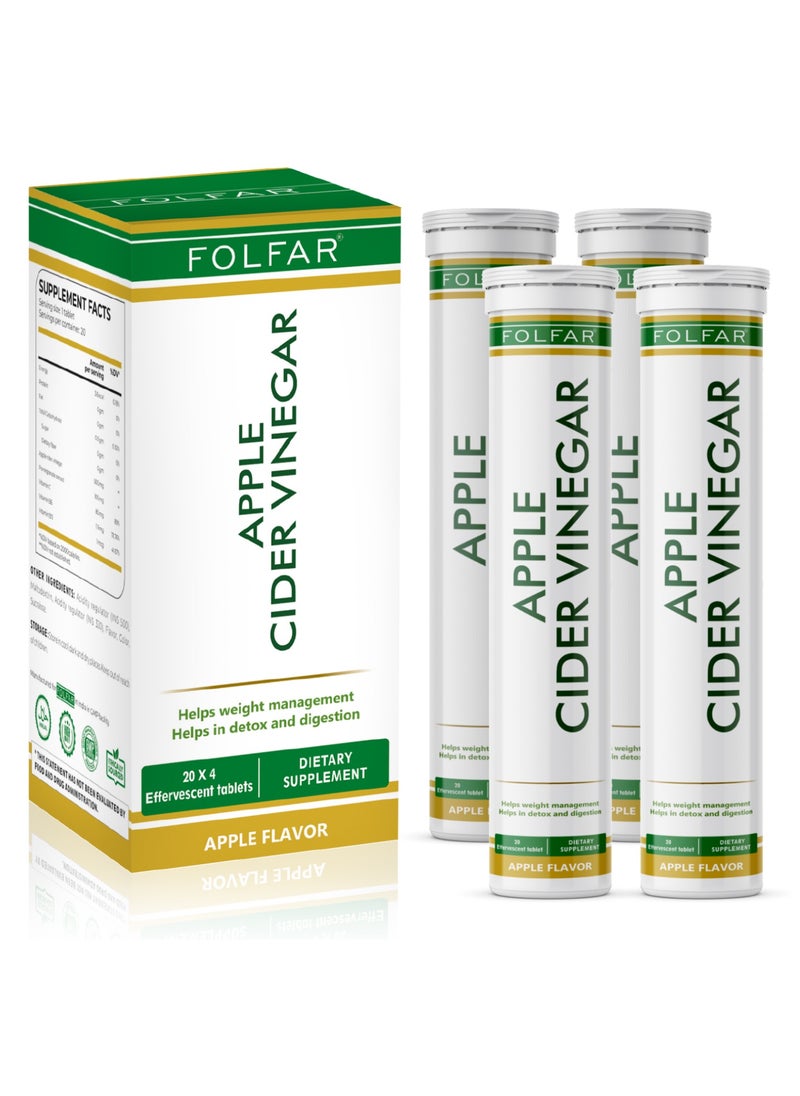 Folfar Apple Cider Vinegar Effervescent Tablets with Vitamin B12- Pack of 4 Tablets  - Image 1