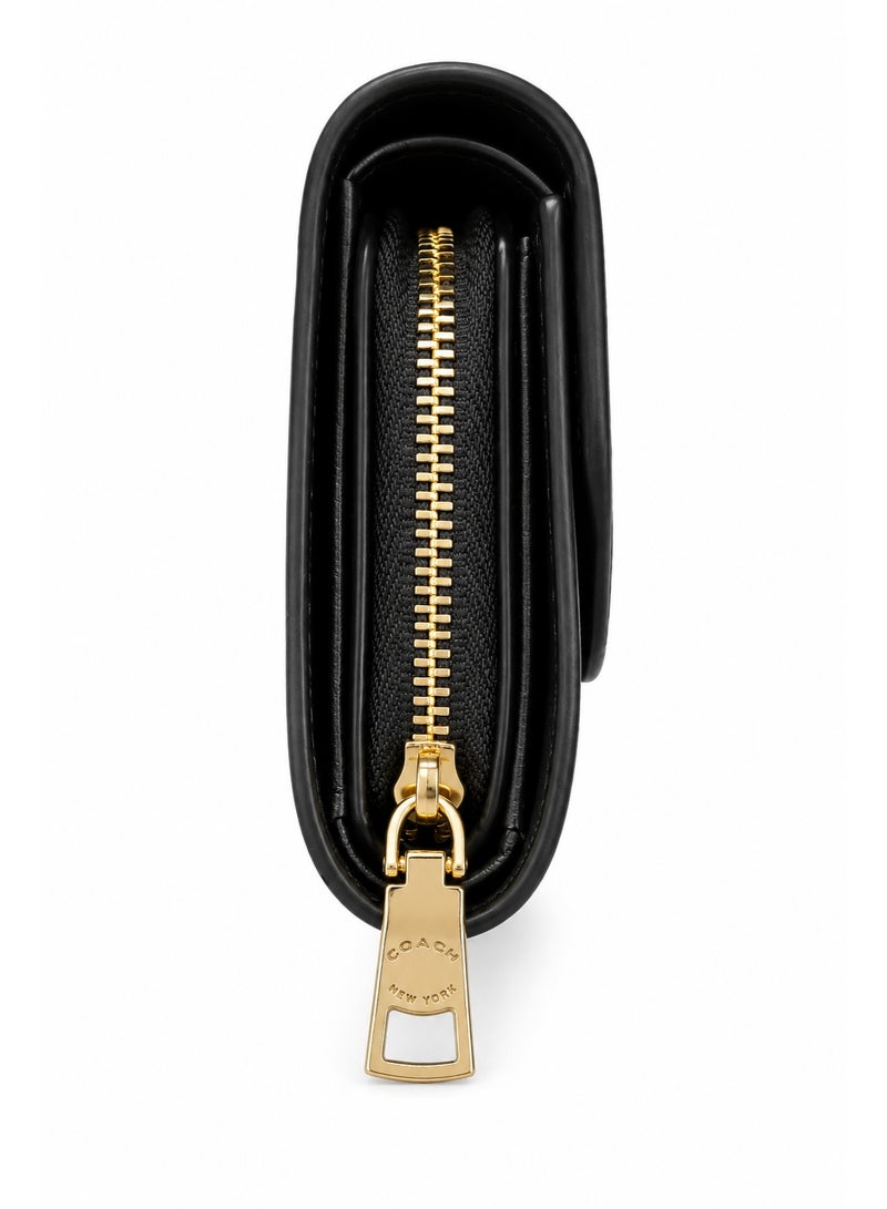 كوتش اوت ليت محفظة نسائية COACH Signature بنقشة C الكلاسيكية – بني | بسحاب وقفل كبسولة - Image 3