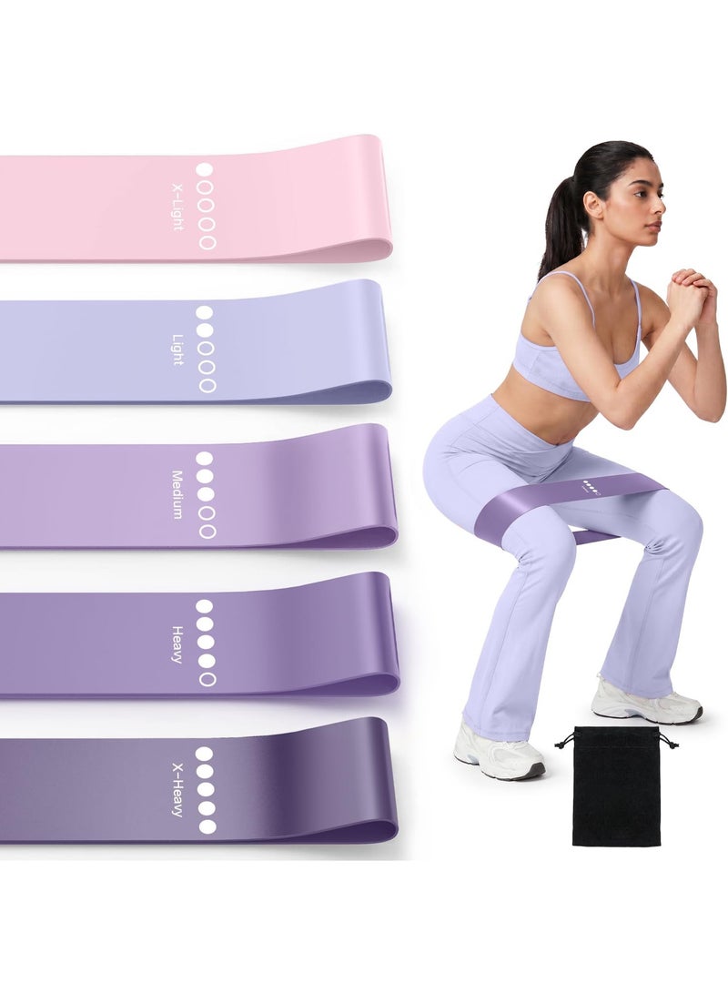 RADIANCES Resistance Bands Set , 5-Pack Elastic Loop Exercise Bands for Strength Training Stretching, Home Gym Equipment for Pilates Yoga Physical Therapy, Leg Glute Arm Workout Kit for Women Men - Image 1