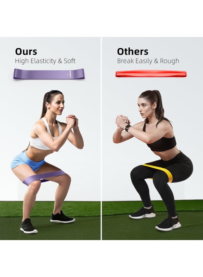 RADIANCES Resistance Bands Set , 5-Pack Elastic Loop Exercise Bands for Strength Training Stretching, Home Gym Equipment for Pilates Yoga Physical Therapy, Leg Glute Arm Workout Kit for Women Men - Image 4