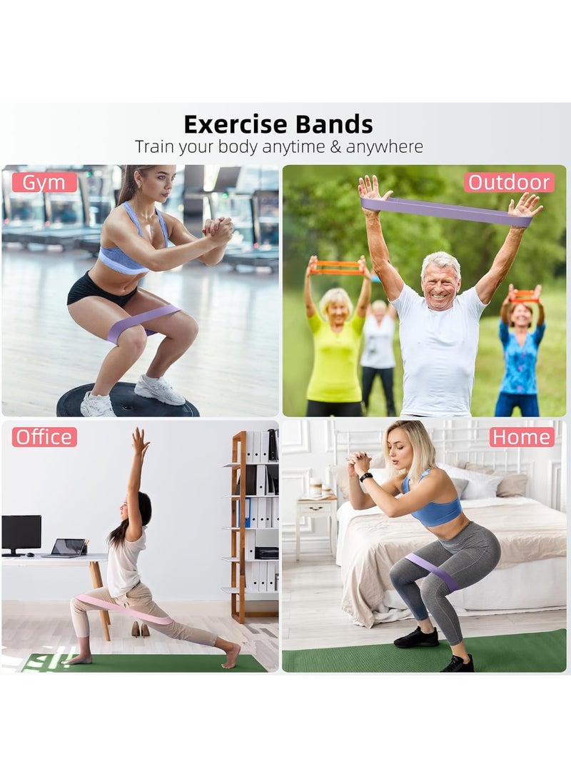 RADIANCES Resistance Bands Set , 5-Pack Elastic Loop Exercise Bands for Strength Training Stretching, Home Gym Equipment for Pilates Yoga Physical Therapy, Leg Glute Arm Workout Kit for Women Men - Image 2