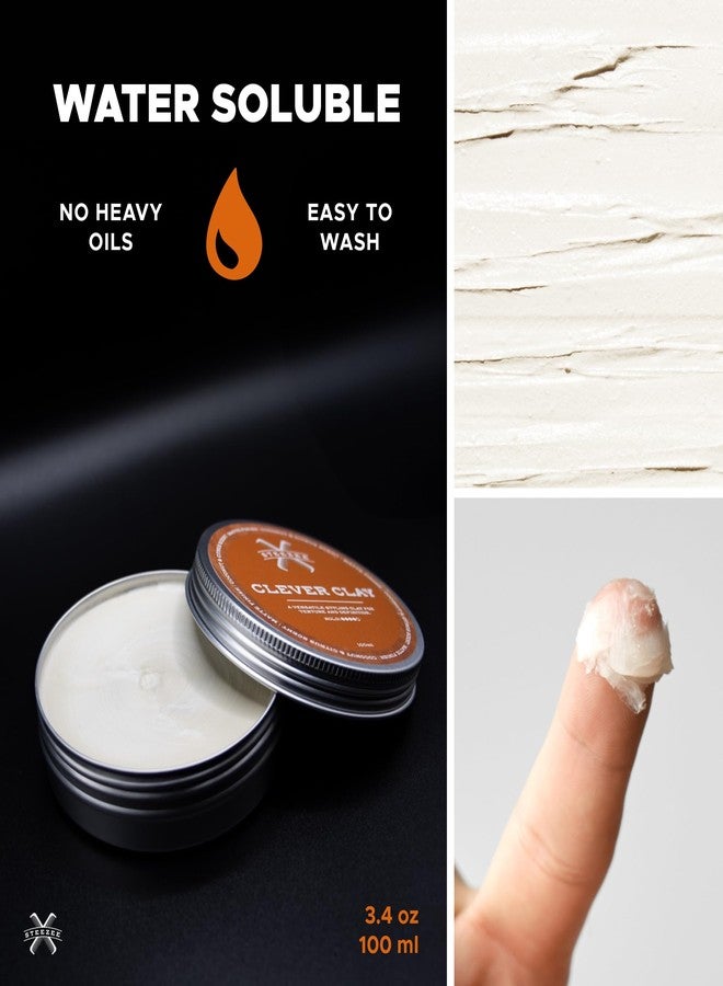 Steezee Clever Clay - Natural Finish Styling Hair Clay for Men - All Hair Types - Reworkable All Day Hold- Cruelty Free- Paraben & Sulphate Free, 3.4 oz - Image 3