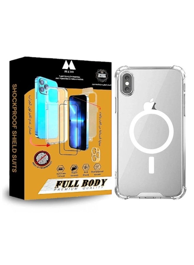 بلوتو بكج الحماية الكاملة لآيفون اكس آر (iPhone XR) البكج الأقوى الأصلي من بلوتو (10in1), جراب حماية يدعم الشحن اللاسلكي MagSafe, حماية شاشة الجوال, حماية عدسات الكاميرا - Image 1