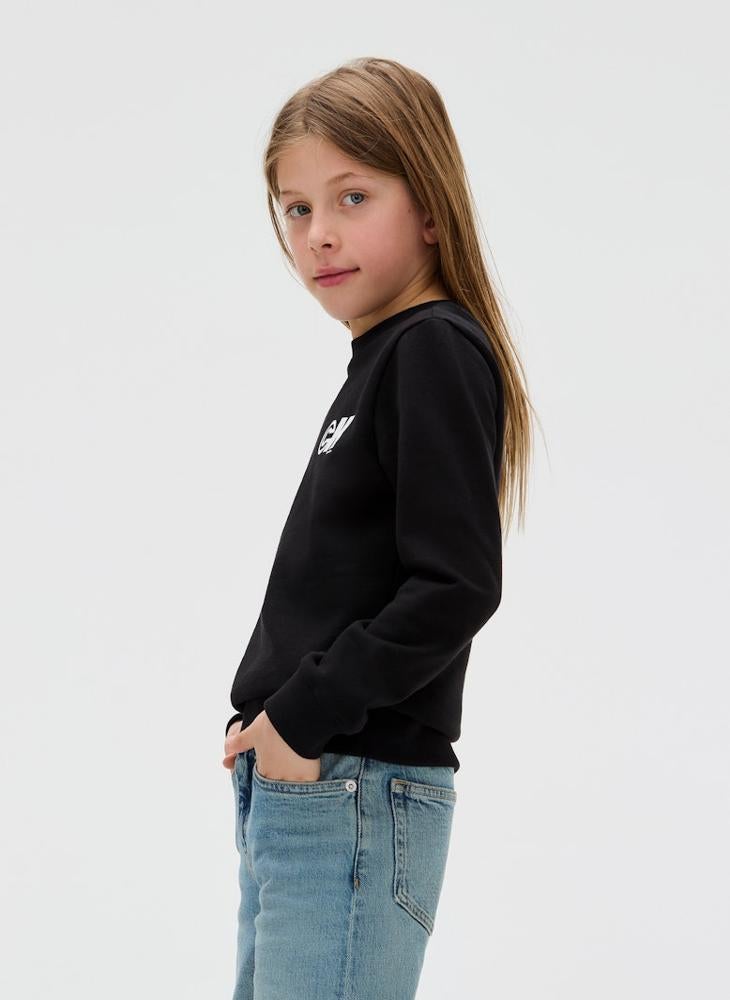 كالفن كلاين جينز سويت شيرت أطفال بياقة دائرية من تيري - Image 3