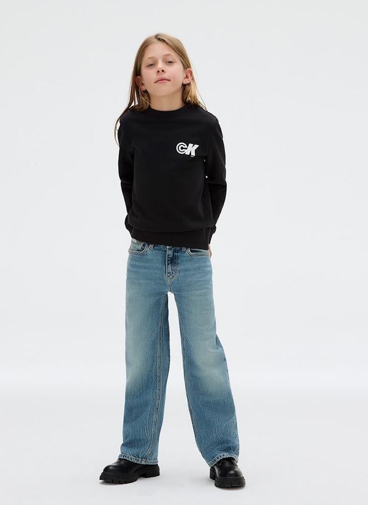 كالفن كلاين جينز سويت شيرت أطفال بياقة دائرية من تيري - Image 5