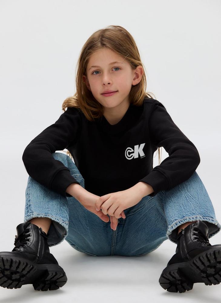 كالفن كلاين جينز سويت شيرت أطفال بياقة دائرية من تيري - Image 4