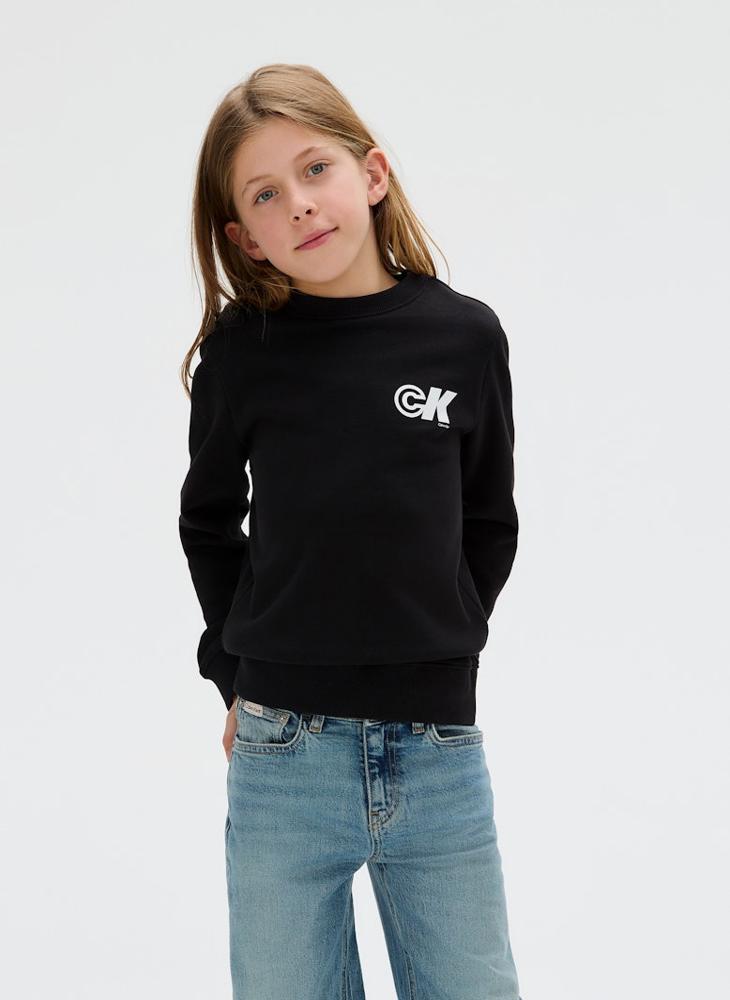 كالفن كلاين جينز سويت شيرت أطفال بياقة دائرية من تيري - Image 1