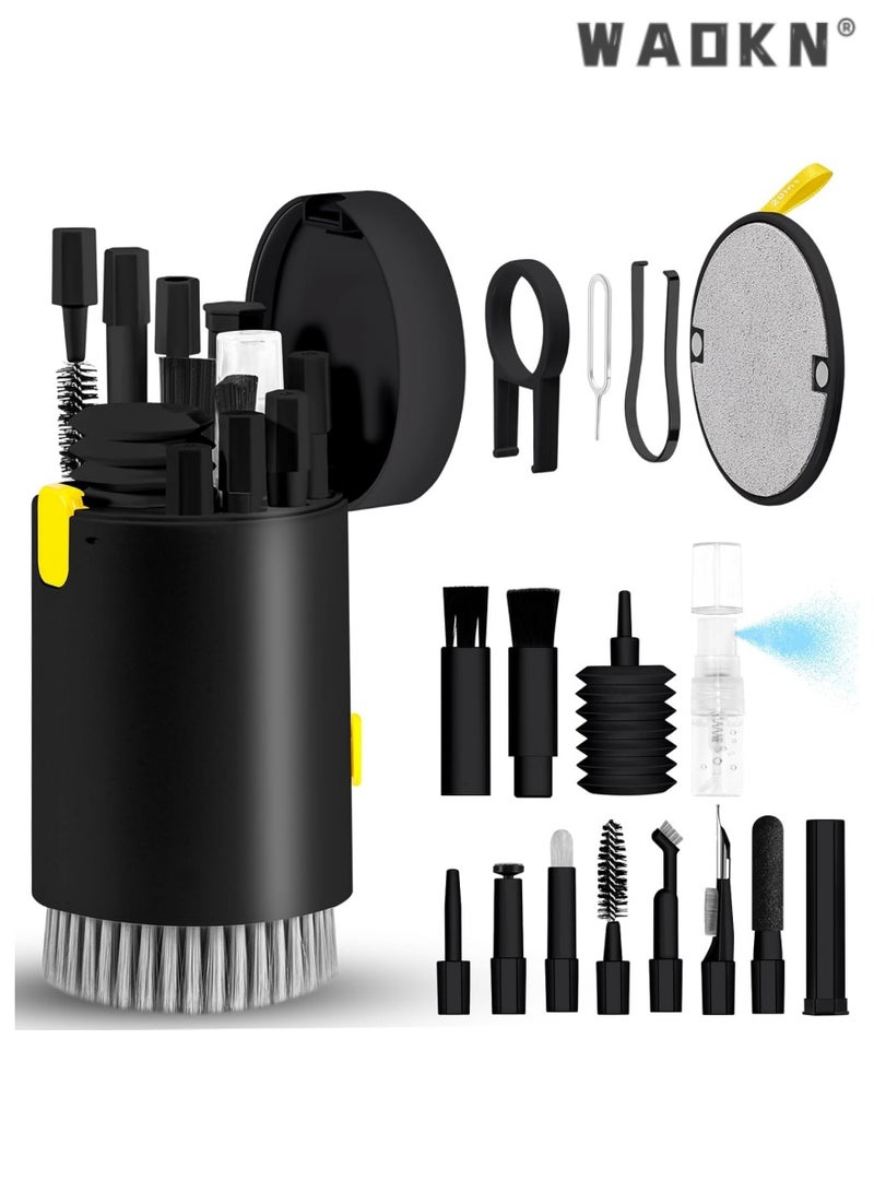 WAOKN Laptop Phone Screen Cleaner Kit, Computer Keyboard Brush Cleaning Spray for iPhone AirPods MacBook iPad, 20-in-1 Electronic Device Clean Tool for Camera PC Monitor Earbud TV Tablet Car Screens - Image 1