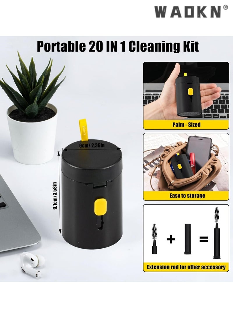 WAOKN Laptop Phone Screen Cleaner Kit, Computer Keyboard Brush Cleaning Spray for iPhone AirPods MacBook iPad, 20-in-1 Electronic Device Clean Tool for Camera PC Monitor Earbud TV Tablet Car Screens - Image 2