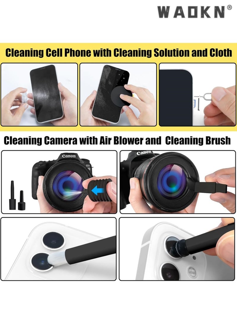 WAOKN Laptop Phone Screen Cleaner Kit, Computer Keyboard Brush Cleaning Spray for iPhone AirPods MacBook iPad, 20-in-1 Electronic Device Clean Tool for Camera PC Monitor Earbud TV Tablet Car Screens - Image 4