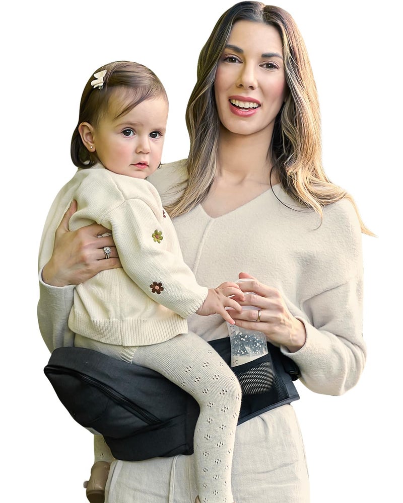 GROWNSY Baby Hip Seat Carrier GROWNSY Baby Carrier with Multiple Pockets Adjustable Extended Waistband for Newborns Toddlers up to 50 lbs Black 