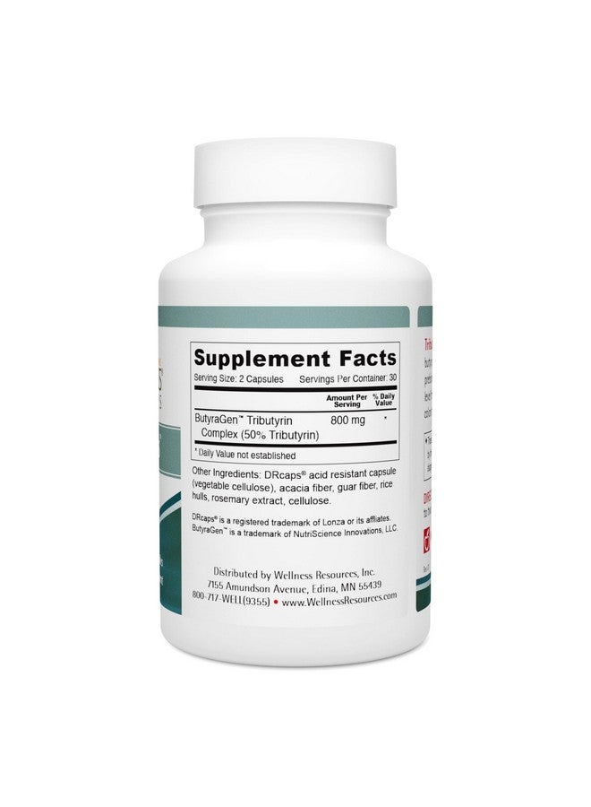 ويلنيس ريسورسز مكمل تريبيوتيرين بلس بوستبايوتيك من Wellness Resources لصحة الأمعاء مع مركب تريبيوتيرين بوتيراجين عالي الامتصاص (800 مجم لكل كبسولتين، 60 كبسولة نباتية) - Image 2