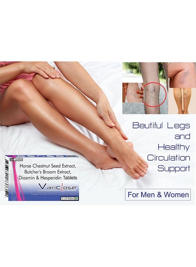 فاركلوز لدعم دوالي الأوردة، دوالي العنكبوت | تدفق الدورة الدموية للأرجل المضطربة، التقلصات، الأوردة المتعرجة، المتضخمة، ذات اللون غير الطبيعي | ديومين، هيسبيريدين، مستخلص كستناء الحصان (أيسين)، مستخلص عشب الجزار (روسوجينين) - 60 قرص - Image 5