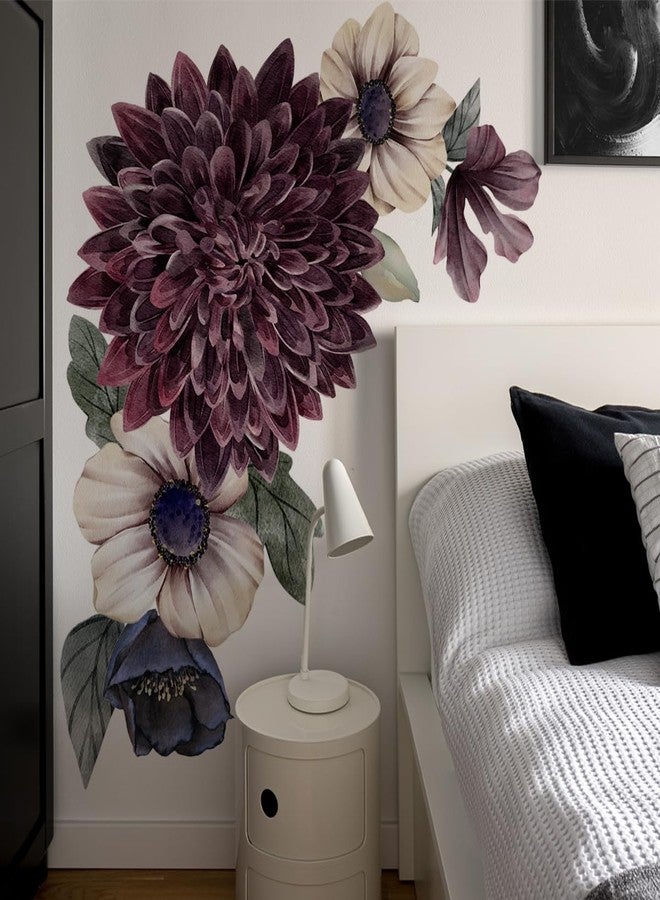 Runtoo Large Flower Wall Art Decals 3D Boho Fabric Floral Wall Stickers for Girls Bedroom Living Room Office Home Backdrop Decor - Image 3