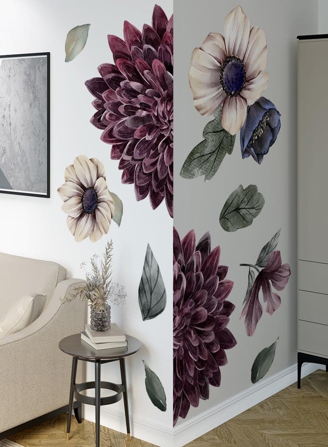 Runtoo Large Flower Wall Art Decals 3D Boho Fabric Floral Wall Stickers for Girls Bedroom Living Room Office Home Backdrop Decor - Image 4