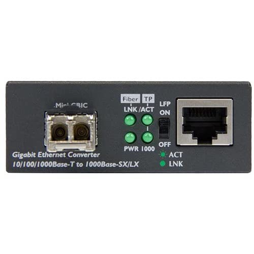 Hanutech Gigabit SFP to Ethernet RJ45 Media Converter | Fast Ethernet to Fiber Converter With 1.25G DDM 850nm 500M Multimode Dual Fiber SFP Transceiver,2LC Connectors (Tx,Rx) - Image 2