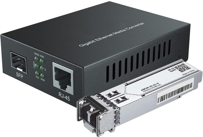 Hanutech Gigabit SFP to Ethernet RJ45 Media Converter | Fast Ethernet to Fiber Converter With 1.25G DDM 850nm 500M Multimode Dual Fiber SFP Transceiver,2LC Connectors (Tx,Rx) - Image 5