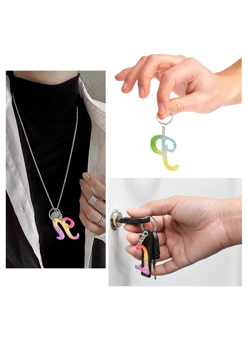 SYOSI - Large Alphabet Mold for Resin, Reversed Resin Keychain Letter Molds with Hole, Alphabet Molds for Resin with 30 Jump Rings, 30 Key Rings, Resin Silicone Mold for for Keychain Making - Image 1