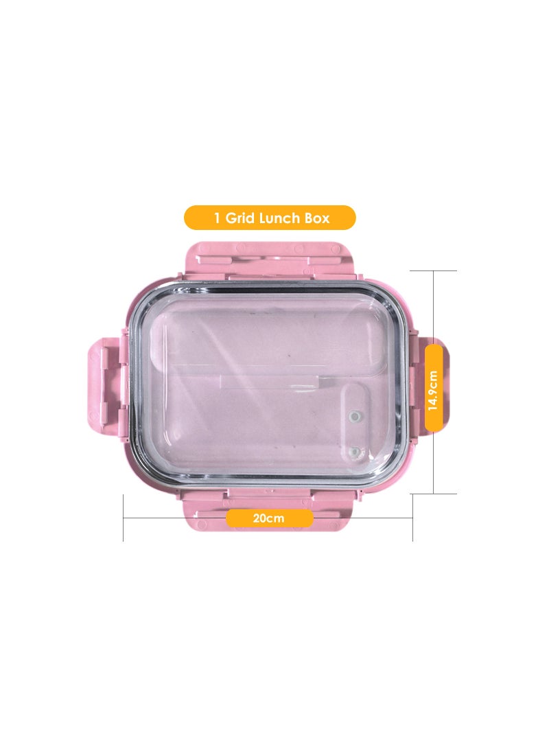 AIWANTO Glass Lunch Box Food Storage Containers with Lid Bento Microwave Oven Freezer Dishwasher Safe Snack Container (1-Grid) - Image 4