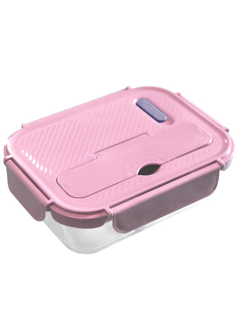 AIWANTO Glass Lunch Box Food Storage Containers with Lid Bento Microwave Oven Freezer Dishwasher Safe Snack Container (1-Grid) - Image 1