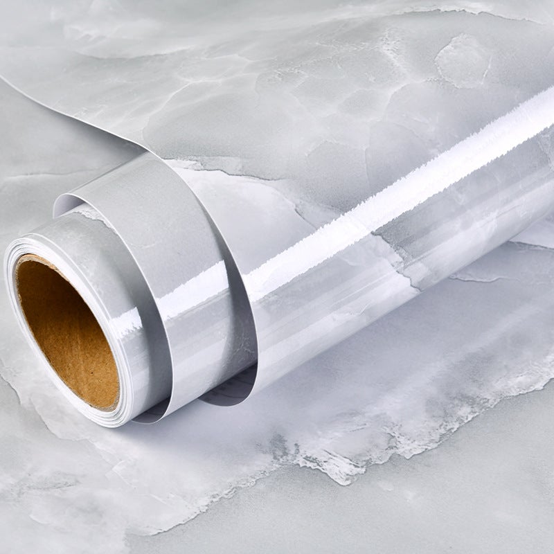 [Manufacturer] 10M Kitchen Countertop Oil-Proof Sticker Gray Waterproof Self-Adhesive Wallpaper Marble Tile Sticker - Image 4
