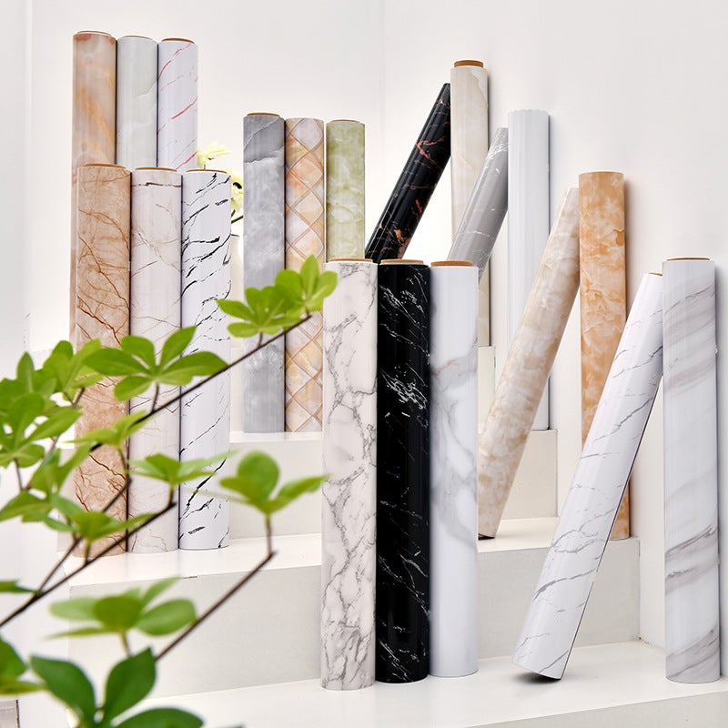 [Manufacturer] 10M Kitchen Countertop Oil-Proof Sticker Gray Waterproof Self-Adhesive Wallpaper Marble Tile Sticker - Image 5