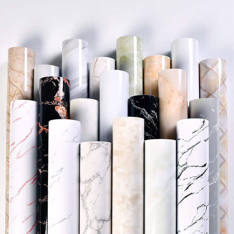 [Manufacturer] 10M Kitchen Countertop Oil-Proof Sticker Gray Waterproof Self-Adhesive Wallpaper Marble Tile Sticker - Image 3
