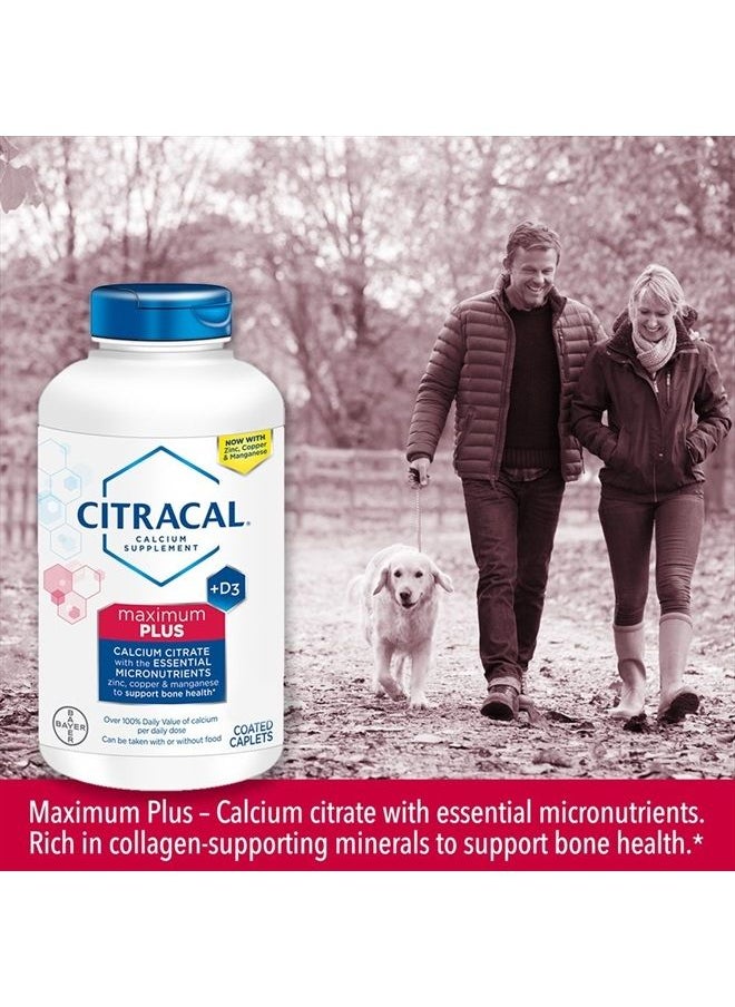 CITRACAL - Citracal Maximum Plus Highly Soluble, Easily Digested, 630 mg Calcium Citrate With 1000 IU Vitamin D3, Bone Health Supplement for Adults, Caplets, 180 Count - Image 1