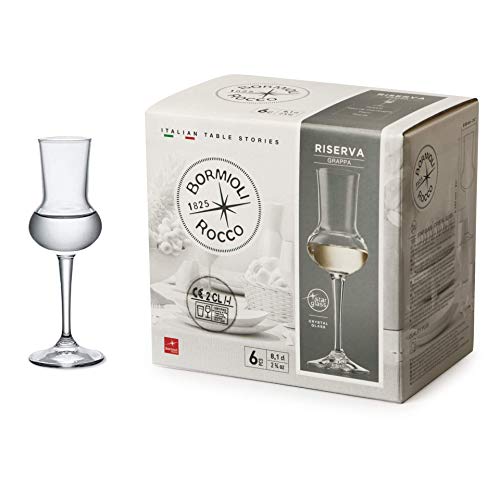 Bormioli Rocco Riserva 2.75oz Grappa Glass, Set of 6 - Crystal Glass Bareware Essentials for Home and Restaurant Bar, For Serving Champagne, Cocktails, Wine - Dishwasher Safe - Image 5