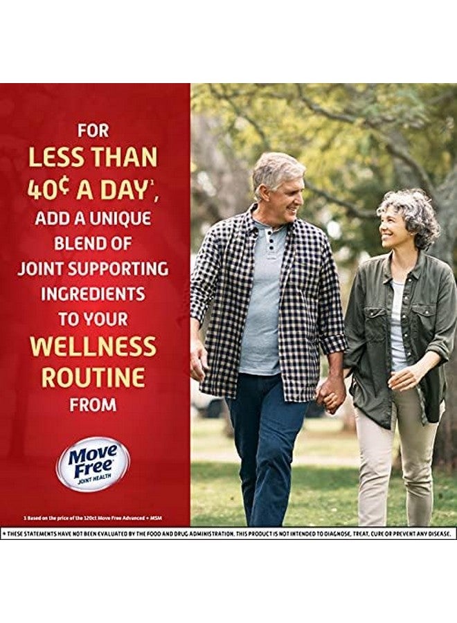 Move Free مكمل الجلوكوزامين والشوندرويتين وMSM للمفاصل للرجال والنساء Move Free (زجاجة 120 حبة) أقراص دعم المفاصل تدعم الحركة والمرونة والقوة والتشحيم والراحة - Image 5