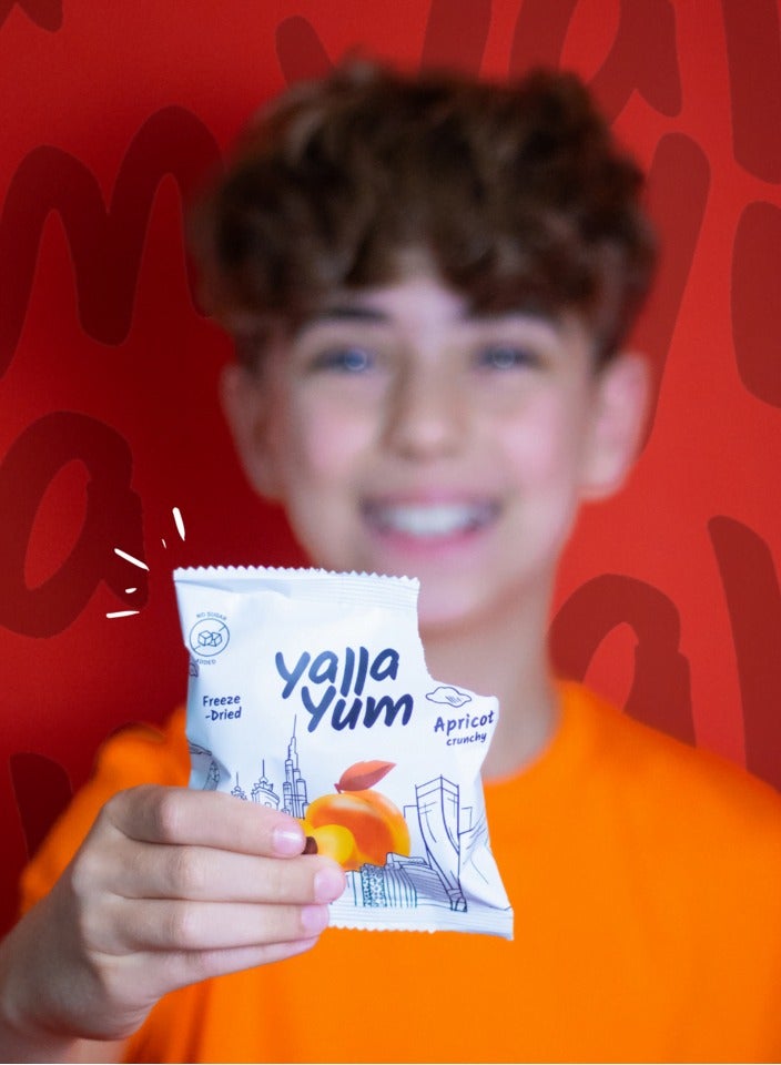 YallaYum Freeze-Dried Apricot, 6 Packs of 15g | 100% Fruit, Non-GMO, No Added Sugar, Gluten-Free,No Additives Added, Vegan, Made From 828g Fresh Apricot | Healthy Snack for On-the-Go - Image 2