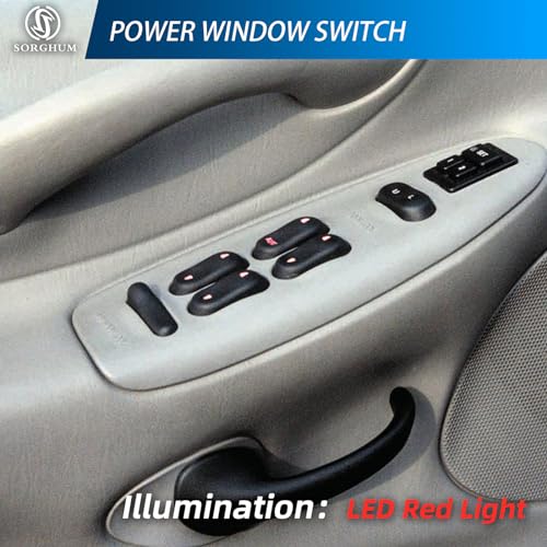 Sorghum Power Window Switch Driver Side - Master Window Switch Compatible with 1996-2003 Ford F-250 F-350 Taurus Expedition Lincoln Blackwood Navigator 7+7 Pins Replace# XL1Z14529BA F6DZ14529AA - Image 2