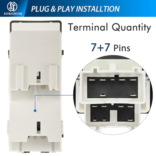 Sorghum Power Window Switch Driver Side - Master Window Switch Compatible with 1996-2003 Ford F-250 F-350 Taurus Expedition Lincoln Blackwood Navigator 7+7 Pins Replace# XL1Z14529BA F6DZ14529AA - Image 5