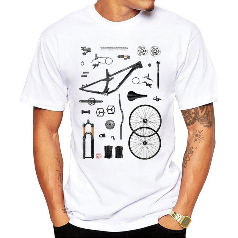 Vintage Sports Bicycle Bicycle Printed Mens T-shirt Foreign Trade Cross-border Mens Top wish AliExpress 2022 Fashion 406120 