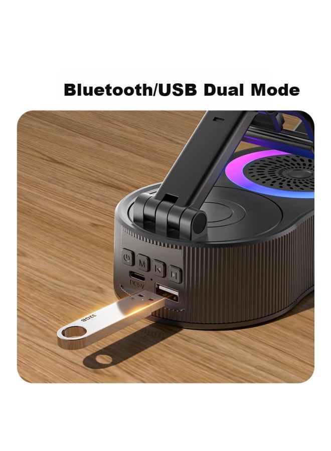 Newmine Degree Rotating Folding Desktop Tablet Lazy Man Portable Speaker Bluetooth Speaker Mobile Phone Stand White - Image 5